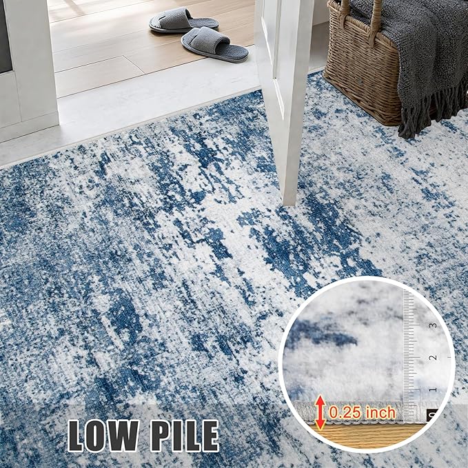 8x10 Area Rug Living Room Rug: Washable Modern Abstract Soft Thin Rug Indoor - Image 8