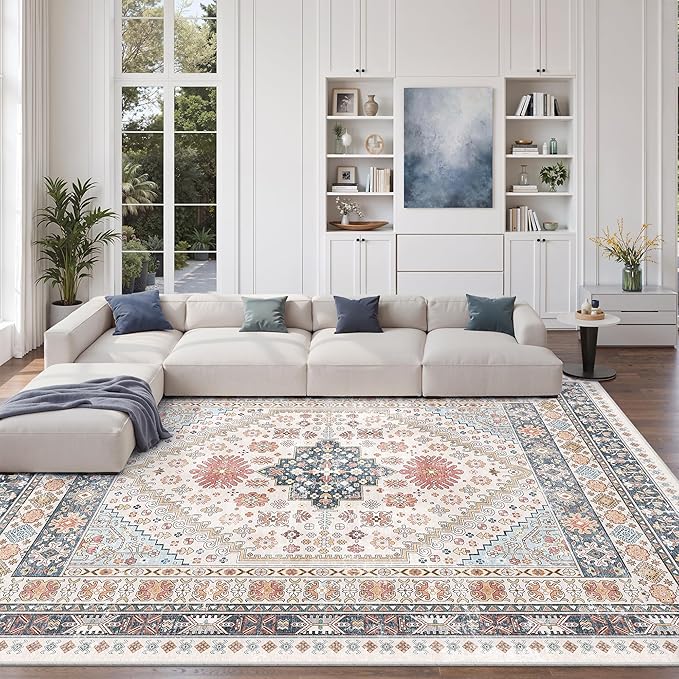 zesthome 9x12 Area Rugs for Living Room, Non-Slip Backing Washable Rugs by Zesthome