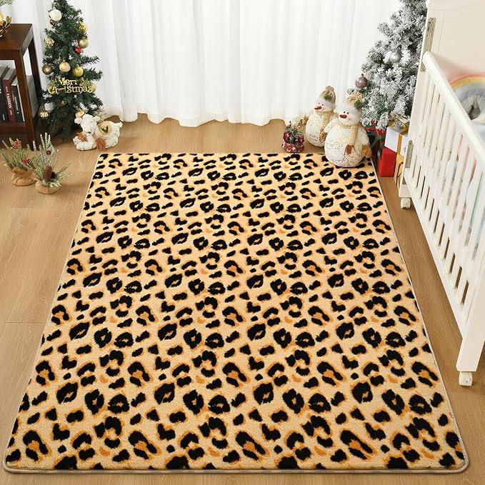 Amearea Soft Leopard Rugs for Bedroom Living Room, 3x5 Modern Cheetah Print - Image 8