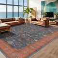 Hazo Haus Washable Navy Blue Living Room Rug, 7x10 Area Rug by HazoHaus