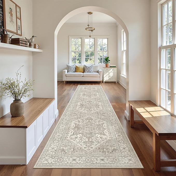 Madane Hallway Runner Rug 2'6''x12', Non Slip Vintage 12ft Runners - Image 4