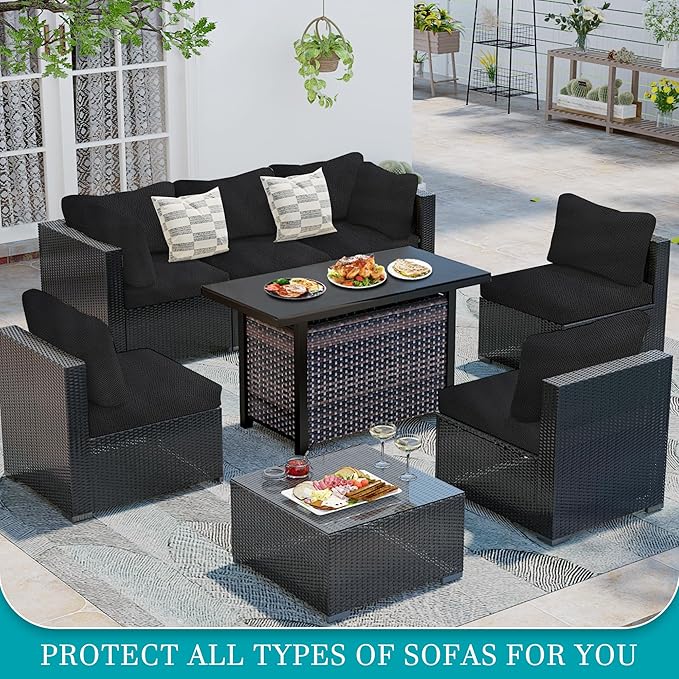 12Pcs Stretch Patio Cushion Covers, Outdoor Couch Covers Replacement, Outdoor - Image 4