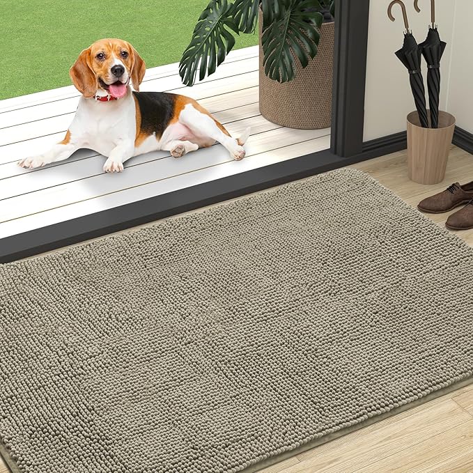 OLANLY Dog Door Mat for Muddy Paws 47x32, Absorbs Moisture and Dirt, Absorbent by OLANLY