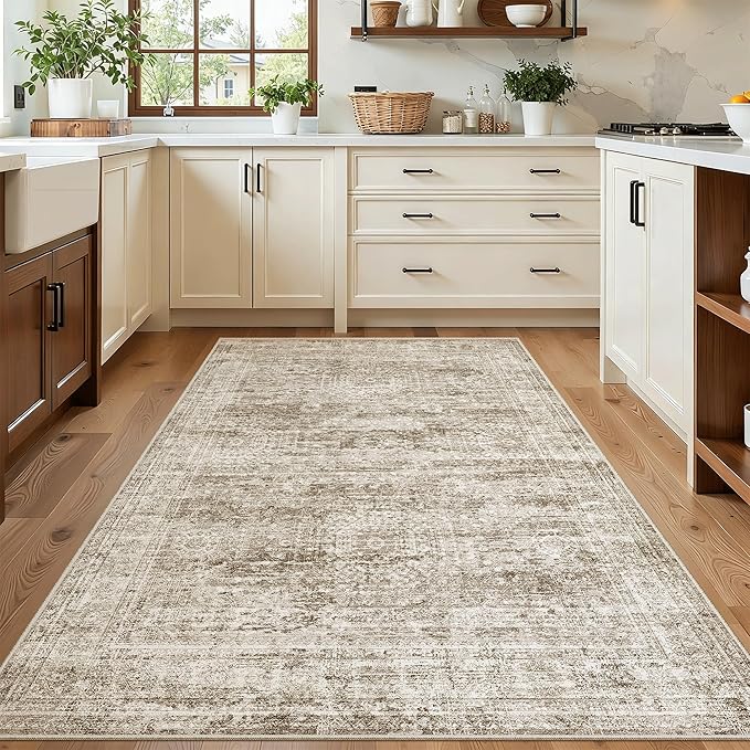 Area Rugs 4x6 for Living Room, Vintage Washable Rugs for Dining Room, Non-Slip by Soalmost
