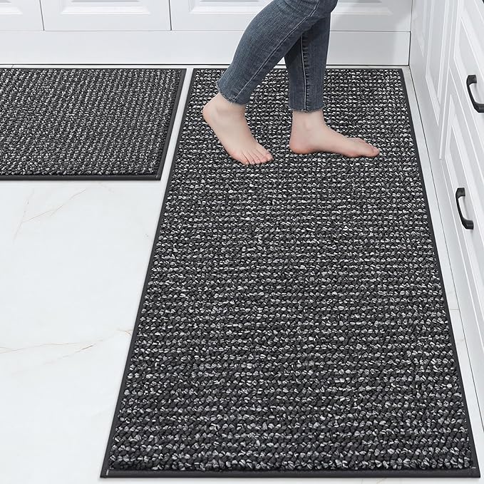 BEQHAUSE Kitchen Rugs and Mats 2PCS, Non-Slip Kitchen Mats by BEQHAUSE