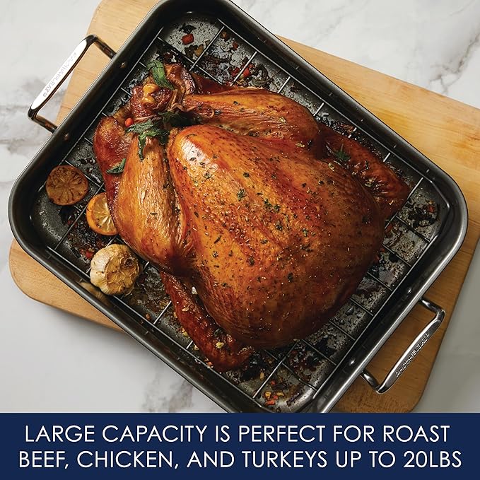Rachael Ray Brights Hard Anodized Nonstick Roaster / Roasting Pan - Image 2