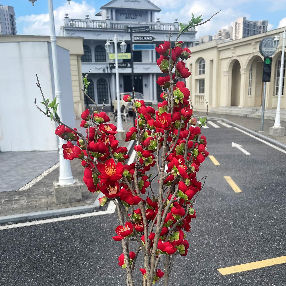 Artificial Cherry Blossom Branches Fake Plum Blossom 35.4''Fake Flowe...