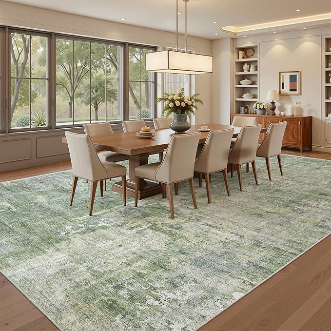 Area Rug 10x12 Vintage Washable Living Room Large Carpet Non Slip Bedroom - Image 4