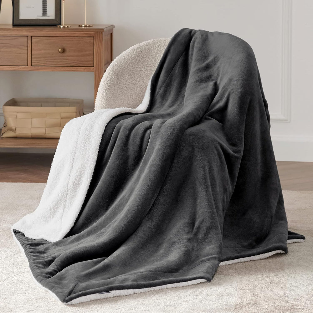 Bedsure GentleSoft Sherpa Fleece Twin Size Blanket for Couch, Non-Heated, Thi...