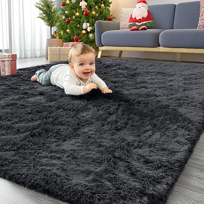 OLANLY 4x9 Area Rugs for Living Room Bedroom, Machine Washable Soft Fluffy by OLANLY