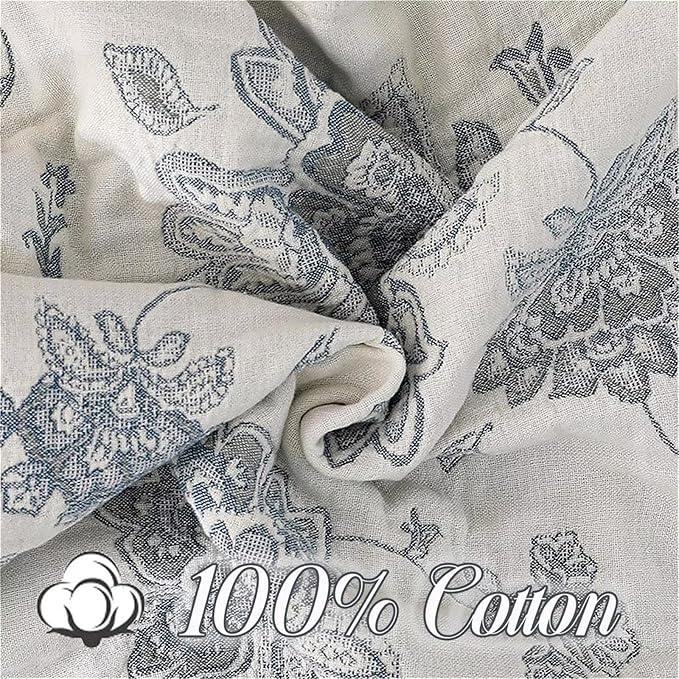 MSGKV Spring Throw Blanket 100% Cotton 60''x 80'', Versatile Woven Soft - Image 2