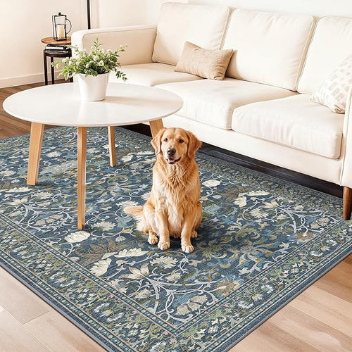 4x8 Washable Kitchen Area Rug: Farmhouse Stain-Resistant Elegant Floral Rug - Image 2
