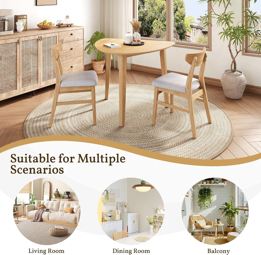 P PURLOVE Modern 3 Piece Table Set, Wood Triangular Table (Natural)