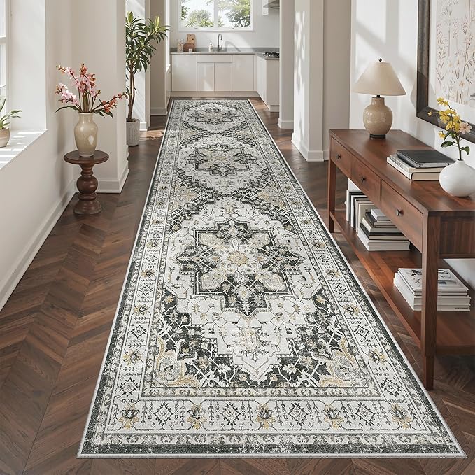 Madane Hallway Rug 3x10, Kitchen Rugs Washable Entryway Rug Vintage Kitchen - Image 2