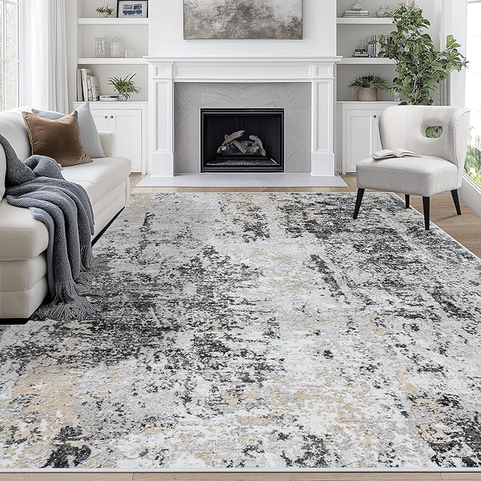 9x12 Area Rugs for Living Room Rug Washable: Abstract Large Rug for Dining Room by Aelenmu