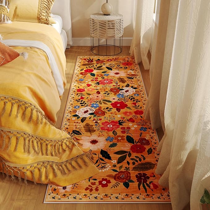 Rugcomf Runner Rug for Hallways Kitchen Rug Non Slip 2'6''x8' Washable Runner - Image 5