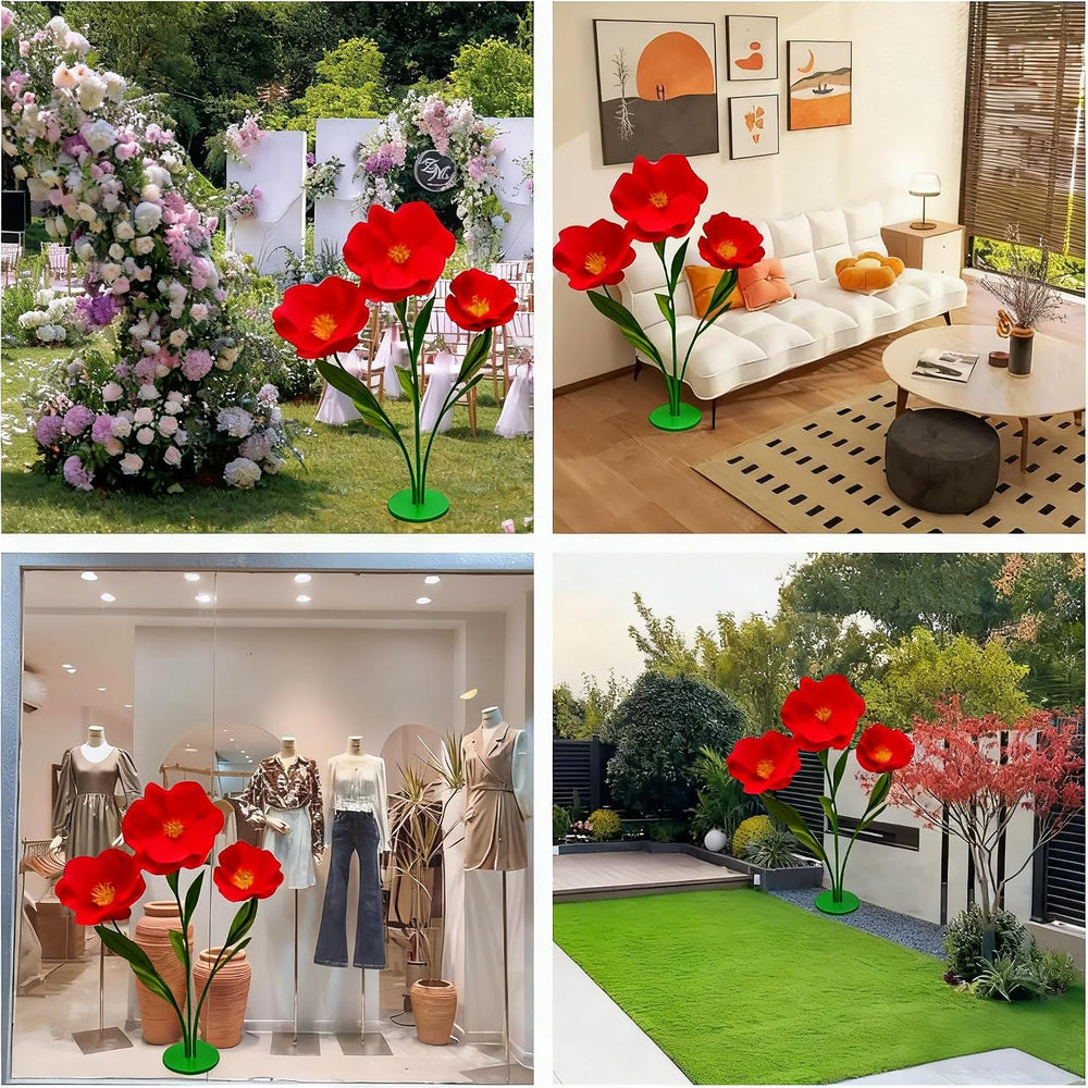 5.57 Ft Giant Artificial Flowers,Large Paper Flower,Adjustable Waterproof Fak...