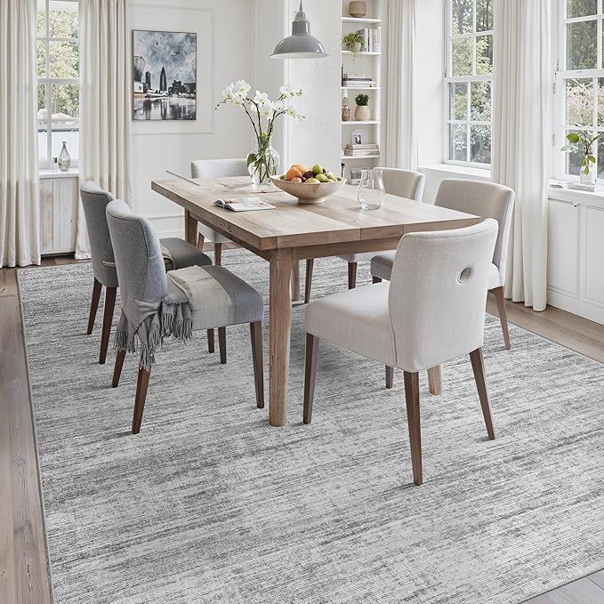8x10 Area Rugs for Living Room, Modern Abstract Non-Slip Backing Washable Rugs