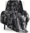 Bedsure GentleSoft Fuzzy Sherpa Faux Fur Twin Blanket Tie Dye Black Cozy Gifts by BEDSURE