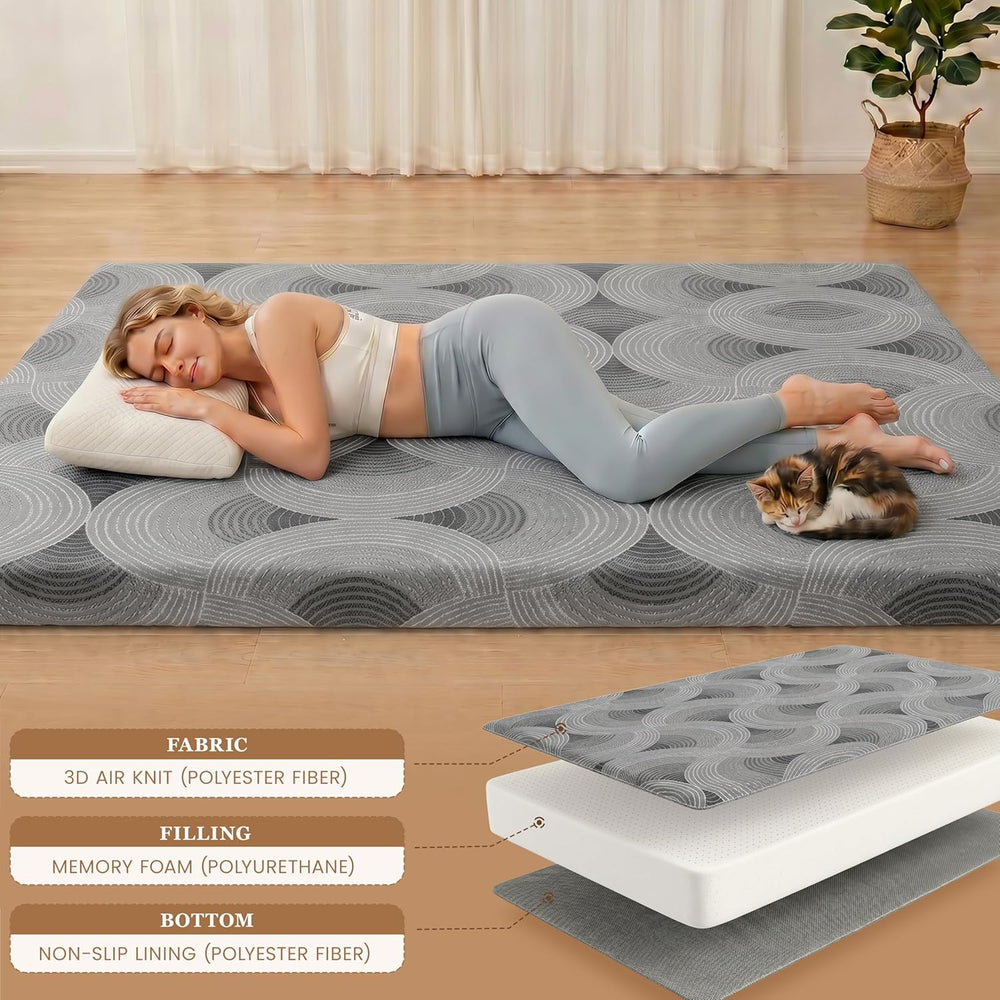 Japanese Floor Mattress,3.5" Thicken Futon Mattress Tatami Mat Full