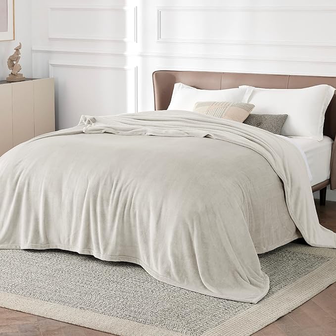 Bedsure GentleSoft Fleece Blanket California King Size Linen - Image 2