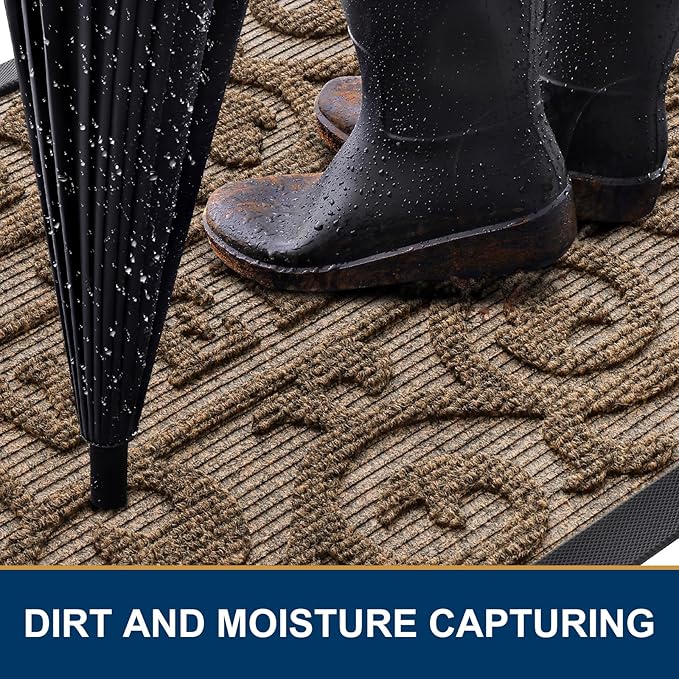 Smiry Welcome Door Mat Outside Entrance, Heavy Duty Trap Dirt and Moisture Easy - Image 3