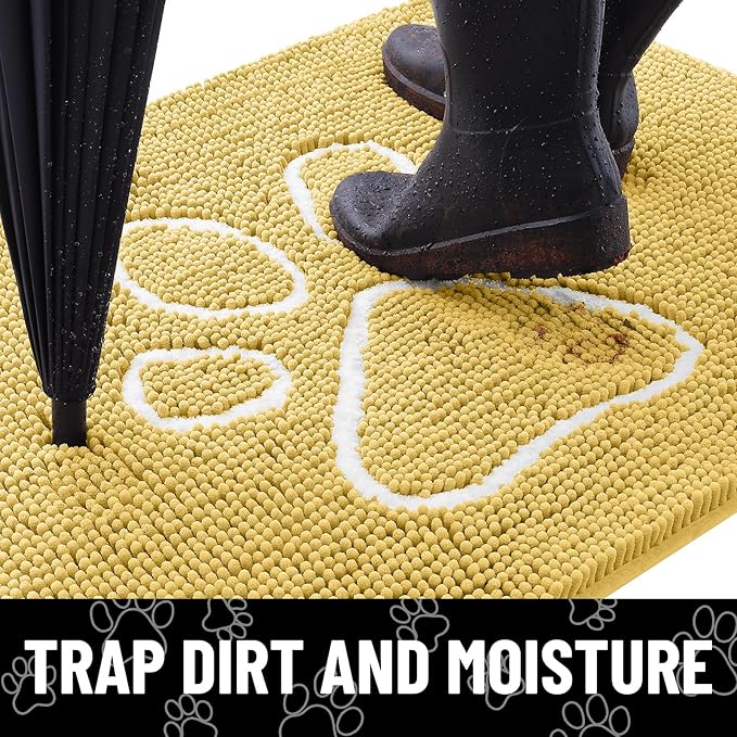 Smiry Dog Door Mat for Muddy Paws, Absorbent Dirt Trapper Non Slip Quick Dry - Image 2