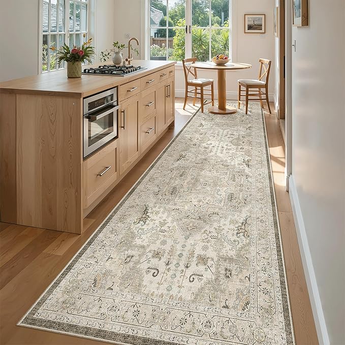 Madane Hallway Rug 3x10, Kitchen Rugs Washable Entryway Rug Vintage Kitchen by Madane
