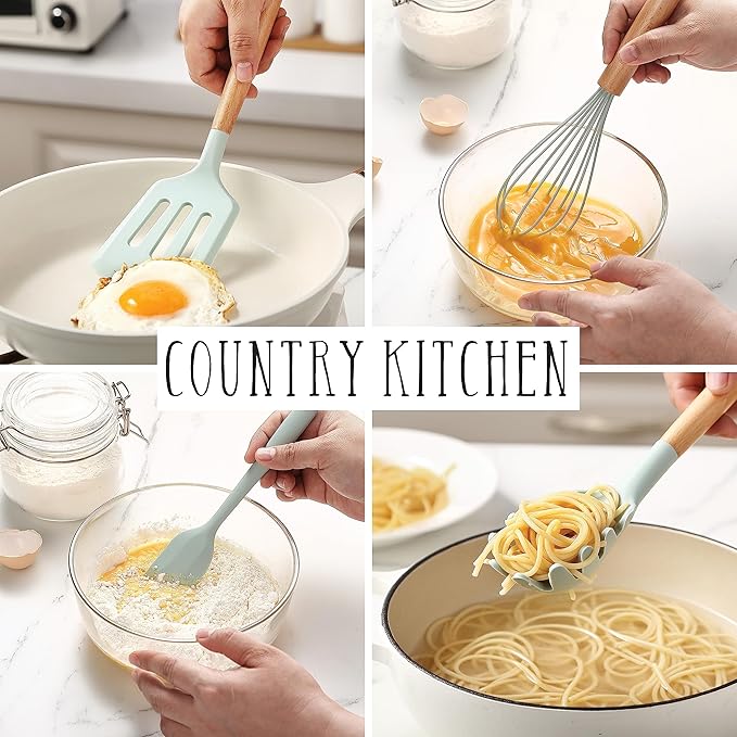 Country Kitchen Non Stick Silicone Utensil Set - Image 4