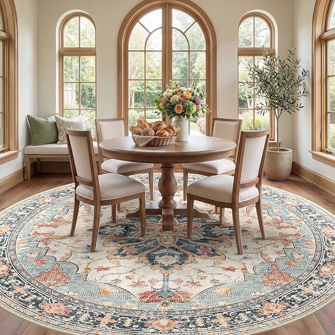 8ft Round Rug, Area Rugs 8ft, Washable Rug, Rugs - Image 2