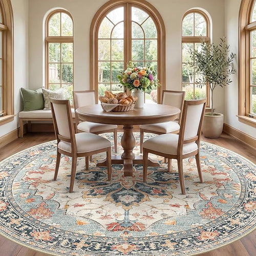 8ft Round Rug, Area Rugs 8ft, Washable Rug, Rugs - Image 2