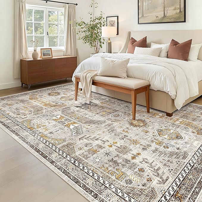 Madane 6x9 Area Rugs for Living Room, Stain Resistant Washable Rugs, Non-Slip - Image 2