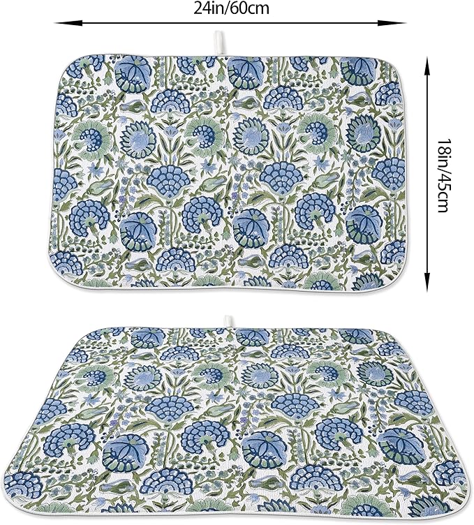 Floral Dish Drying Mat 18x24 Inches - Image 2