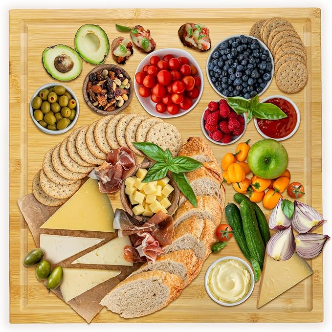 Utoplike Bamboo Cutting Board 20 x 20 inch, Large Wood Chopping Board - Image 8