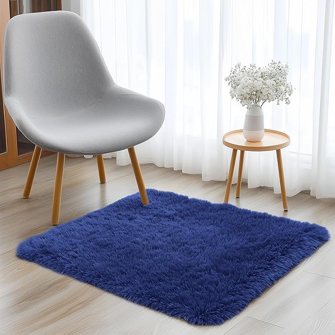 OLANLY 2x2 Machine Washable Small Rug, Soft Fluffy Shaggy Throw Rug - Image 3