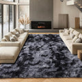 ONASAR Area Rugs 9x12 Living Room, Tie-Dyed Dark Grey Large Fluffy Bedroom Rug by ONASAR