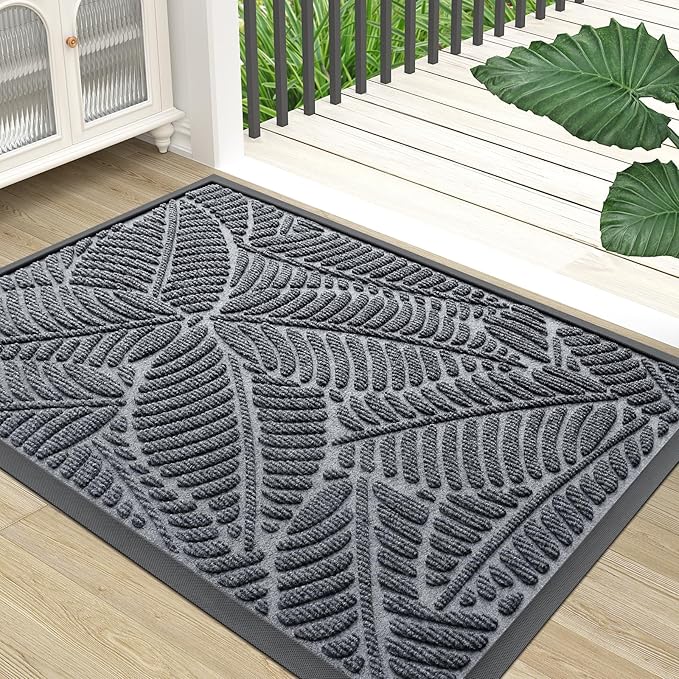 Colorxy Waterproof Doormat, Sturdy Natural Rubber Front Indoor Mat, Non Slip by Colorxy
