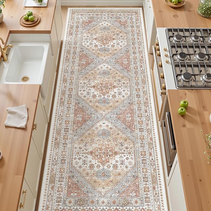 4x12 Runner Rug for Hallway, Low-Pile Wide Runner for Entryway, Long Washable - Image 3