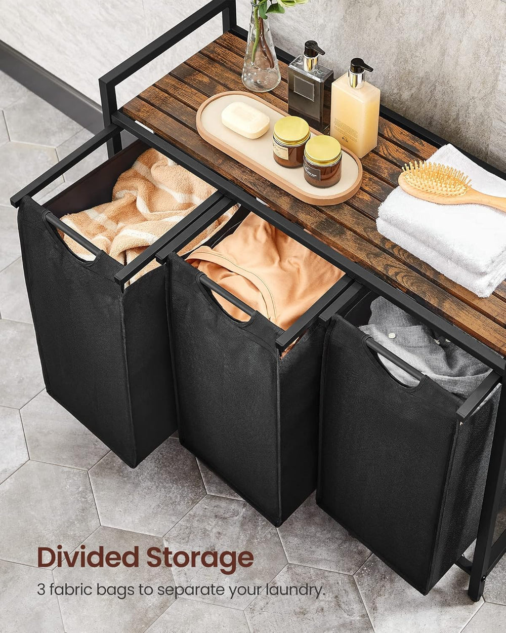 VASAGLE Laundry Hamper, Laundry Basket, Laundry Sorter with 3 Pull-Out and Re...