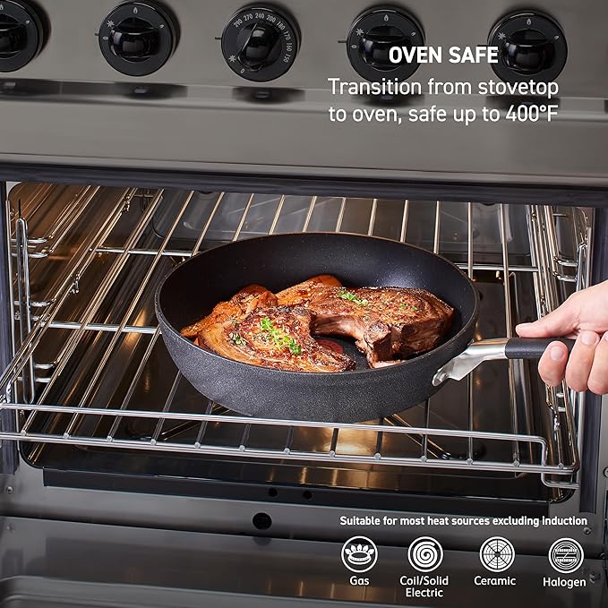 T-Fal Stone Force Platinum Non Stick Jumbo Cooker w/Lid & Helper Handle 5 Quart - Image 5