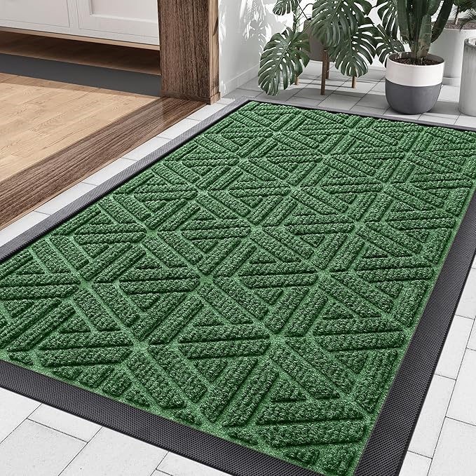 Smiry Front Door Mat Outside Entrance, Heavy Duty Sturdy Natural Rubber Doormat by Smiry
