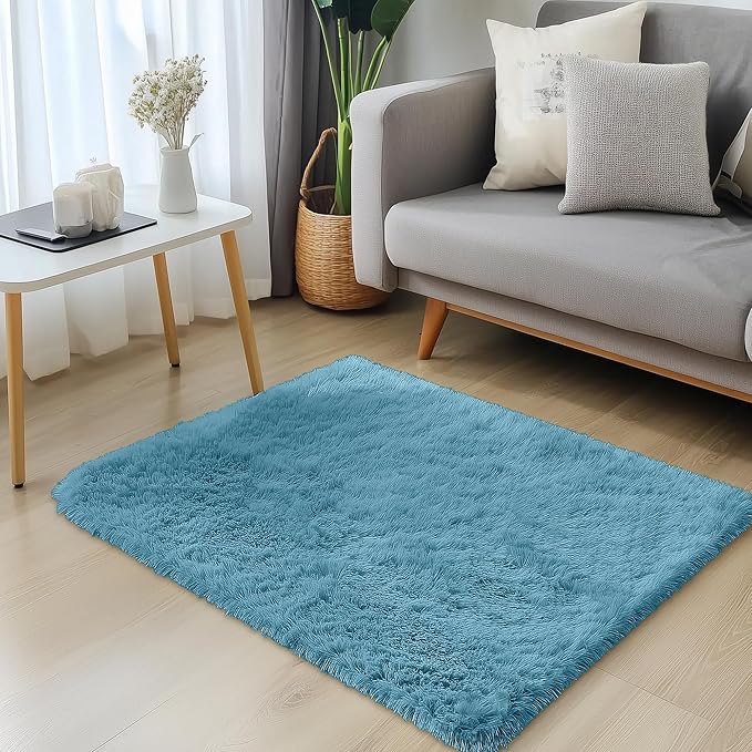 OLANLY 2x3 Machine Washable Small Bedside Rug, Soft Fluffy Shaggy Entryway - Image 3