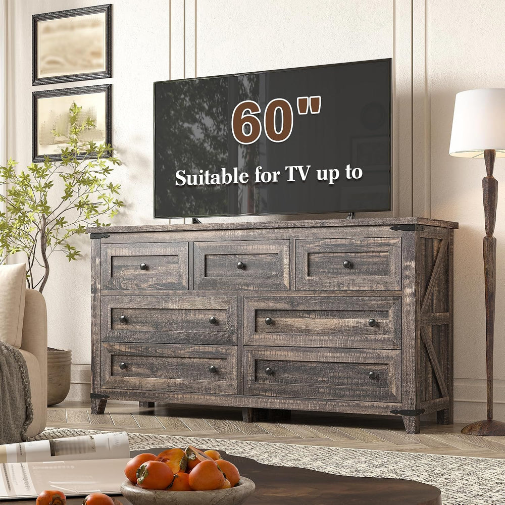 EnHomee Farmhouse Dresser for Bedroom, 51.2" W Dresser TV Stand for 60&q...