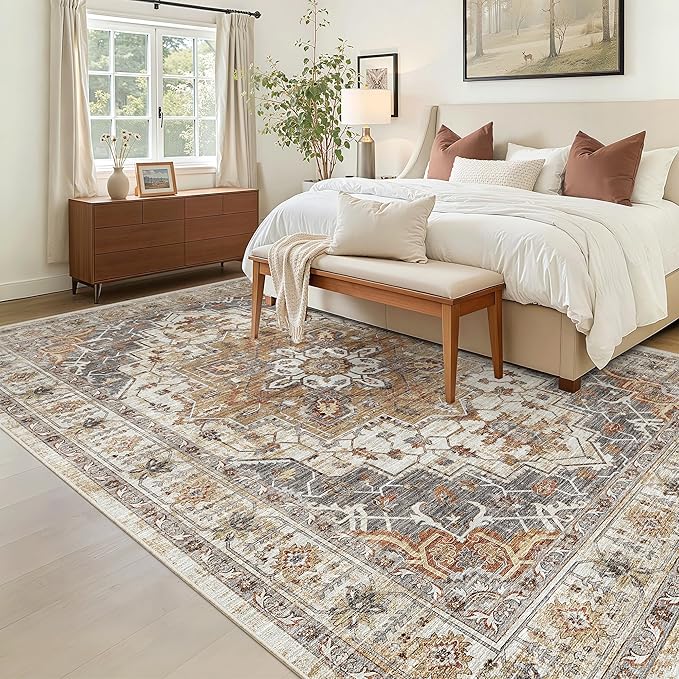 Madane 6x9 Area Rugs for Living Room, Stain Resistant Washable Rugs, Non-Slip - Image 2