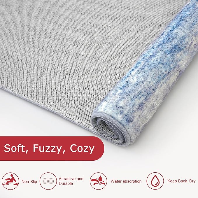 KOZYFLY Modern Abstract Washable Rug Runner 2.6x12 Hallway Rug Runner Non-Slip - Image 6