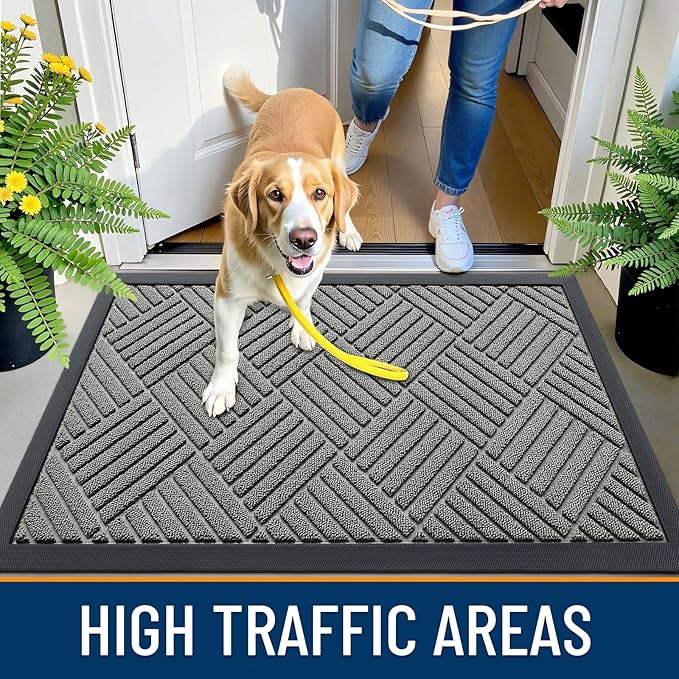 OLANLY Front Door Mat Outside Entrance 29.5x17, Heavy Duty Sturdy Natural - Image 6