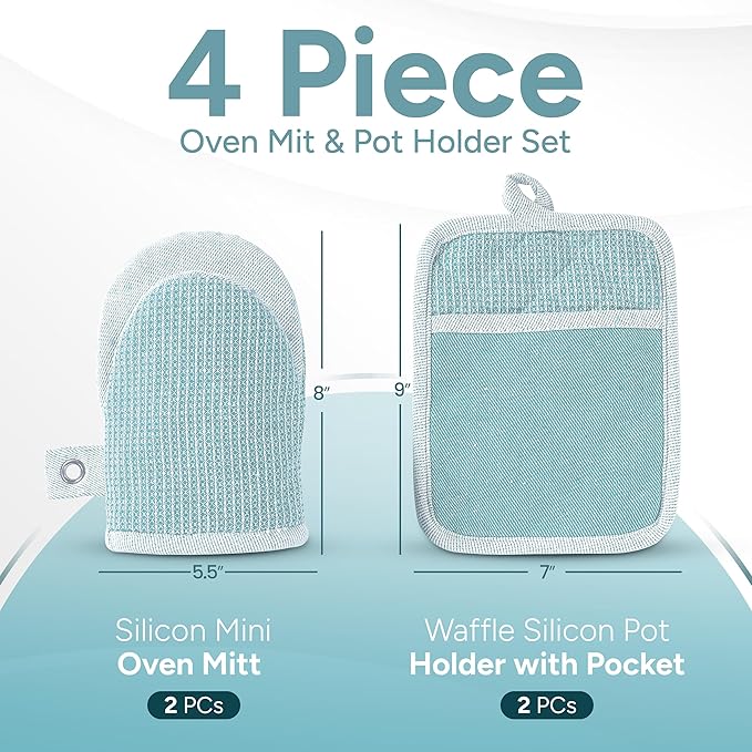 Casa Platino Silicone Oven Mitts & Pot Holders, 4-Piece – Oven Mitt - Image 2