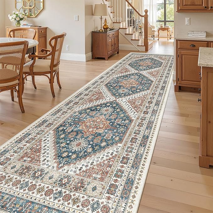Madane Hallway Rug 3x10, Kitchen Rugs Washable Entryway Rug Vintage Kitchen - Image 5