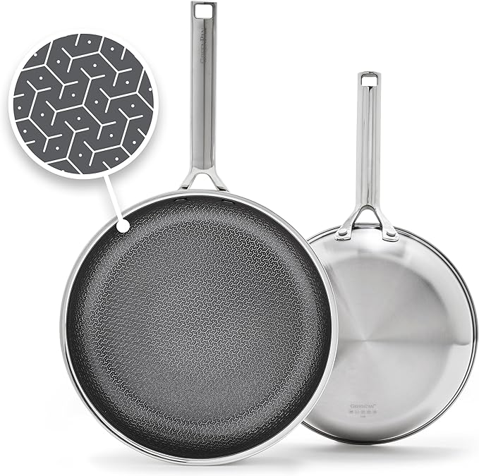 GreenPan Hybrid 9.5” & 11” Nonstick Stainless Steel Frying Pan Set, APEX by GreenPan