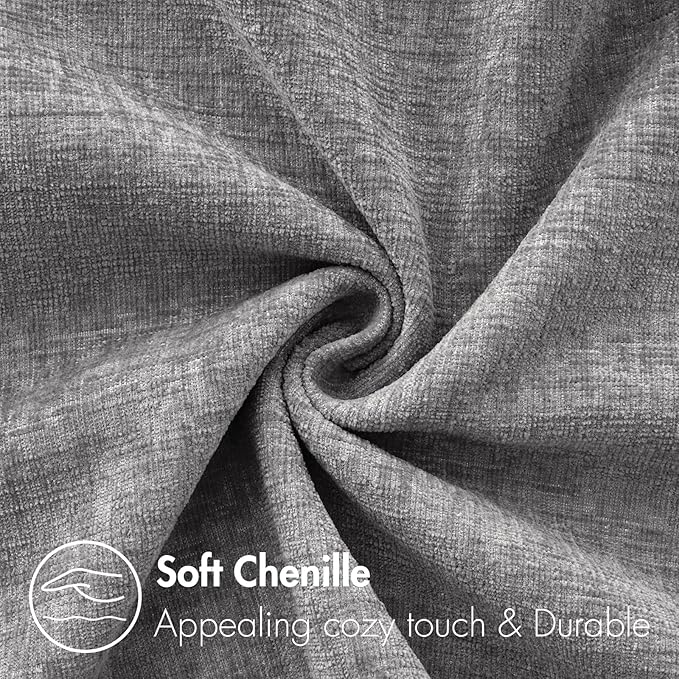 MIULEE Pack of 2 Couch Throw Pillow Covers 20x20 Inch Soft Dark Gray Chenille - Image 2